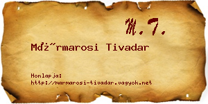 Mármarosi Tivadar névjegykártya